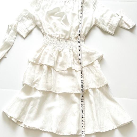 Lioness White Linen-Blend Ruffle 'Cuban' Dress M - Picture 7 of 15